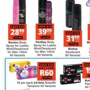 Body spray at Checkers