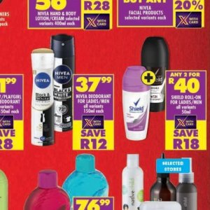 Deodorant nivea  at Shoprite