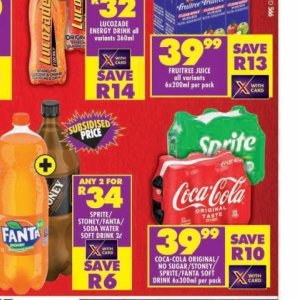 Fizzy drink at Shoprite