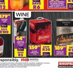 Wine at Shoprite