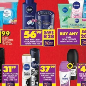 Body lotion nivea  at Shoprite