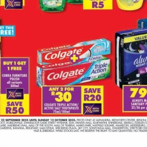 Toothpaste colgate  at Shoprite