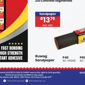 Sandpaper at Africa Cash and Carry