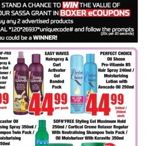 Hair spray at Boxer Superstores