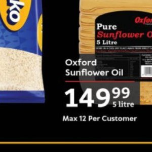 Sunflower oil at Oxford freshmarket