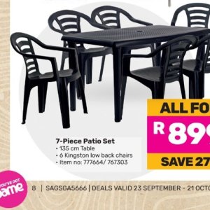 A set of garden furniture at Game