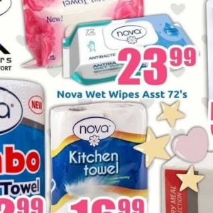 Wet wipes at Three Star Cash and Carry