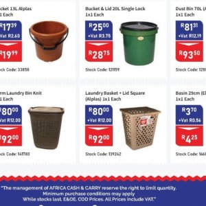 Laundry basket at Africa Cash and Carry