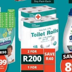 Toilet rolls at Checkers