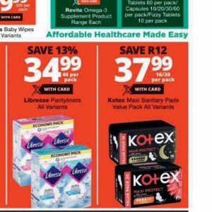 Sanitary pads libresse  at Checkers
