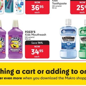 Mouthwash listerine  at Makro