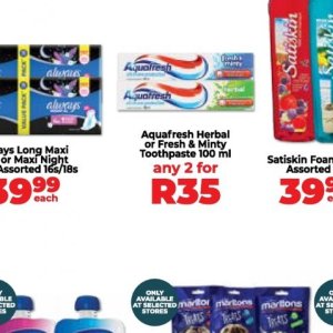 Toothpaste aquafresh  at Fruit & Veg City