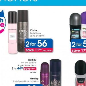 Body spray at Clicks