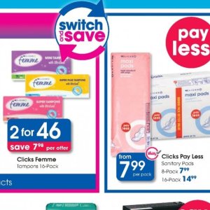 Tampons at Clicks