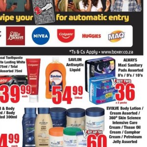 Sanitary pads at Boxer Superstores