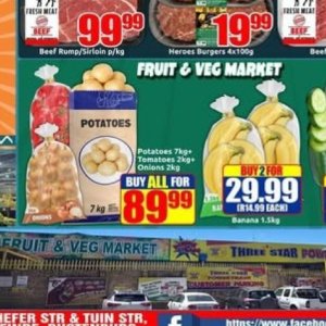 Potatoes at Three Star Cash and Carry