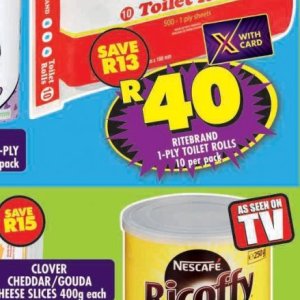 Toilet rolls at Shoprite