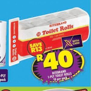 Toilet rolls at Shoprite