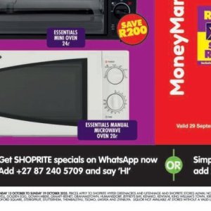 Oven at Shoprite