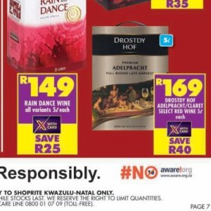 Wine at Shoprite