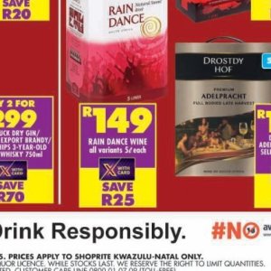 Wine at Shoprite