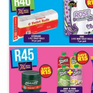 Toilet rolls at Shoprite