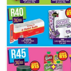 Toilet rolls at Shoprite