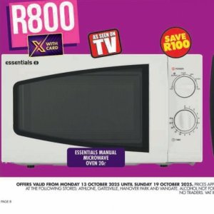 Microwave oven at Shoprite