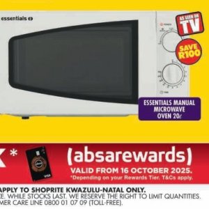 Microwave oven at Shoprite