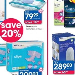 Wet wipes at Clicks