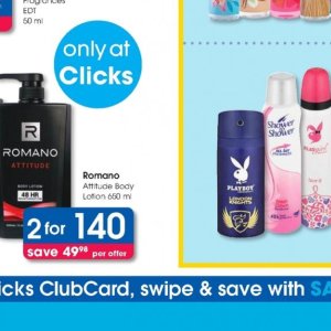 Body lotion at Clicks