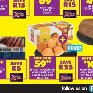 Burgers at Shoprite