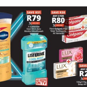 Mouthwash listerine  at Checkers