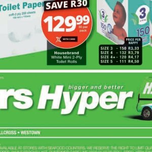 Toilet rolls at Checkers Hyper