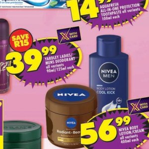 Deodorant nivea  at Shoprite