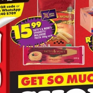 Pasta at Shoprite