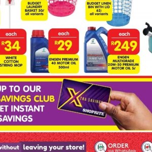 Engine oil at Shoprite