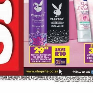 Deodorant at Shoprite