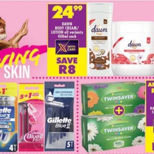Body cream at Shoprite