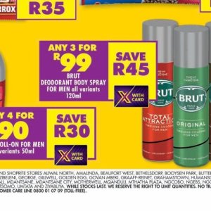 Body spray at Shoprite