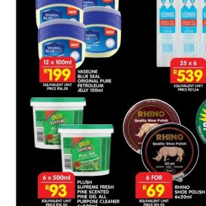 Petroleum jelly at Shoprite