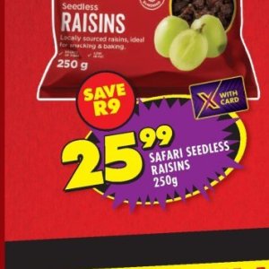 Raisins at Shoprite