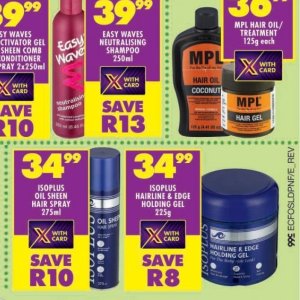 Hair gel at Shoprite