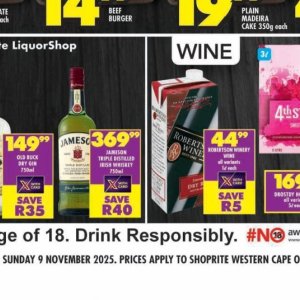 Whiskey at Shoprite