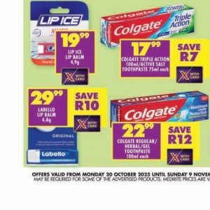 Lip balm at Shoprite