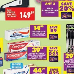 Toothpaste aquafresh  at Shoprite