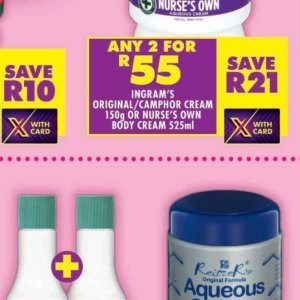 Body cream at Shoprite