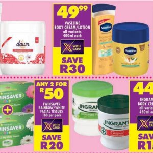 Body cream at Shoprite