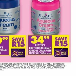Body lotion at Shoprite