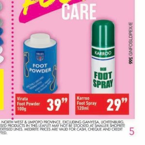 Foot spray at Shoprite